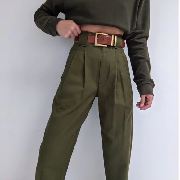 XS Na Nin Townes Cotton Twill Trouser in Vine - Picture 3 of 4